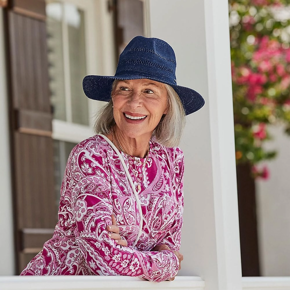 Coolibar UPF 50  Women's Nikki Crochet Fedora - Sun Protective
