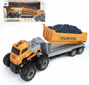 CORPER TOYS Diecast Alloy Dump Truck Toys for Kids, Push and Go Friction Powered Construction Truck Engineering Vehicle for Boys Girls Gift for Birthday Christmas
