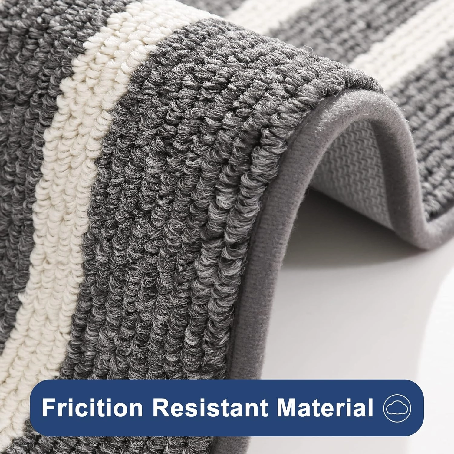 COSY HOMEER Long Kitchen Floor Mats for in Front of Sink Super Absorbent Kitchen Rugs and Mats 24"x48" Non-Skid Kitchen Mat Standing Mat Washable,Polypropylene,Dark Grey,Frame