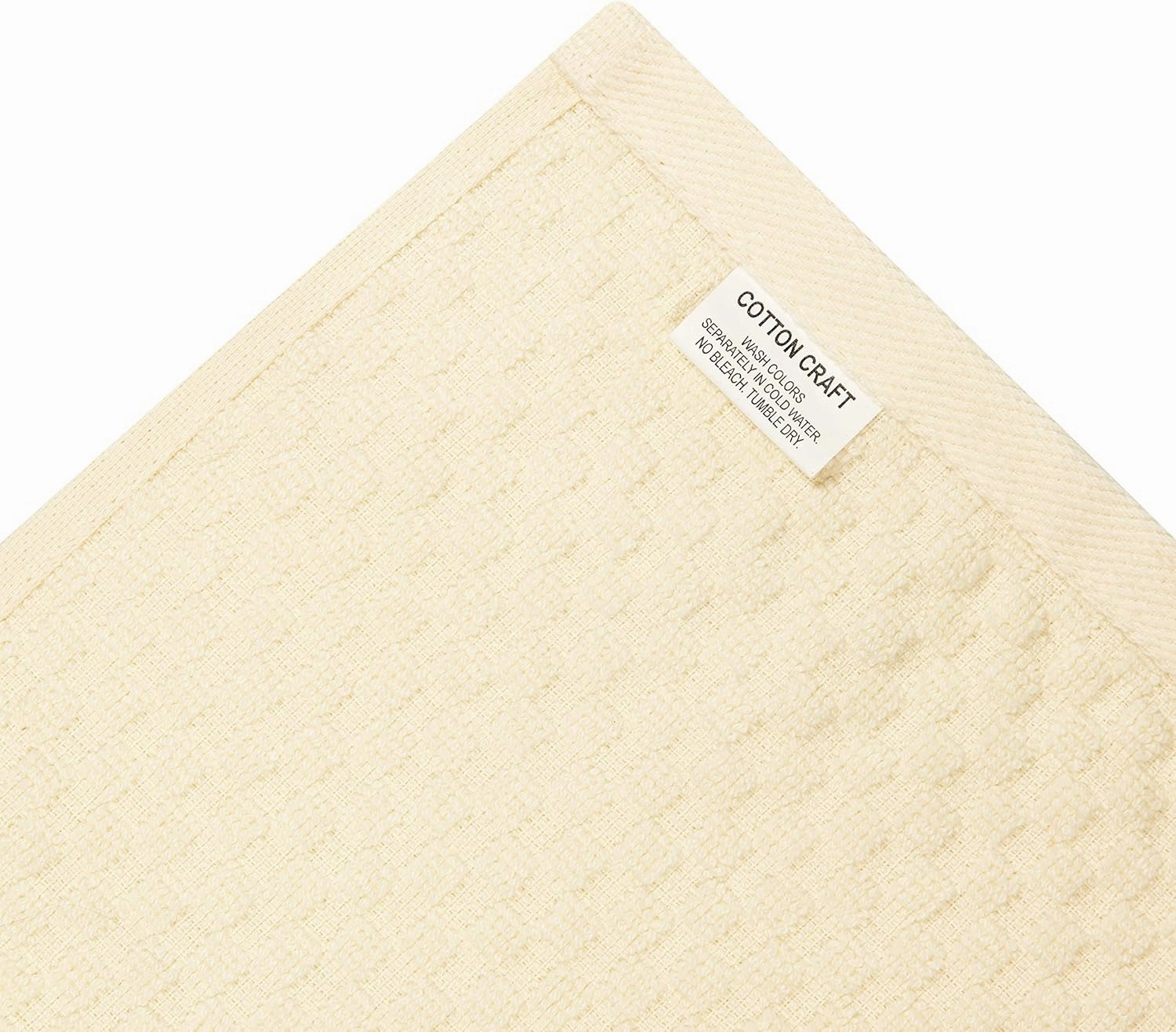 COTTON CRAFT Amazing Kitchen Towels - Set of 12 Terry Towels - 100% Cotton Euro Café Waffle Weave Dish Towel Set - Soft Absorbent Quick Dry Low Lint Reusable Pantry Bar Cleaning Cloth - 16x28 - Ivory