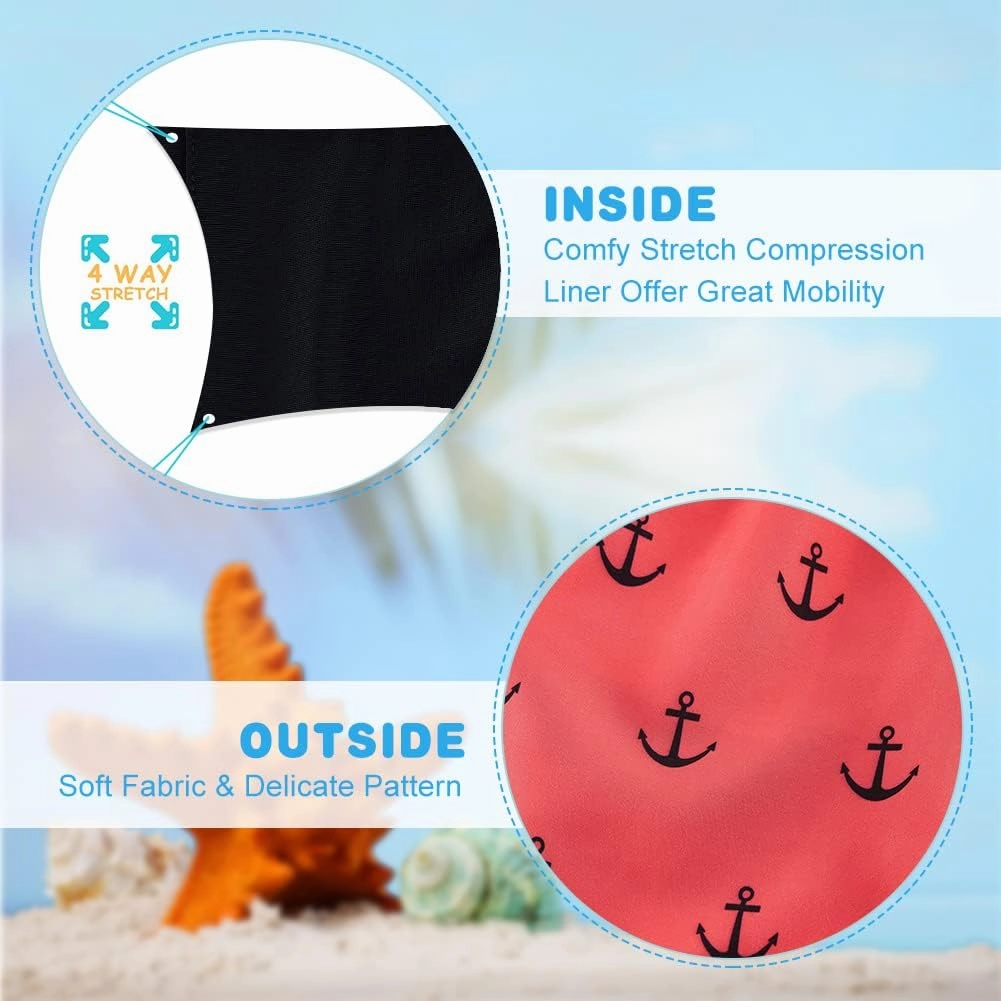 Cozople Boys Swim Trunks Compression Liner Swim Shorts Quick Dry Bathing Suit with Boxer Brief Swimwear 2-20T