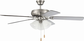 Craftmade DCF52BNK5C3W Decorator's Choice Light Kit 52" Ceiling Fan with Lights, Brushed Polished Nickel