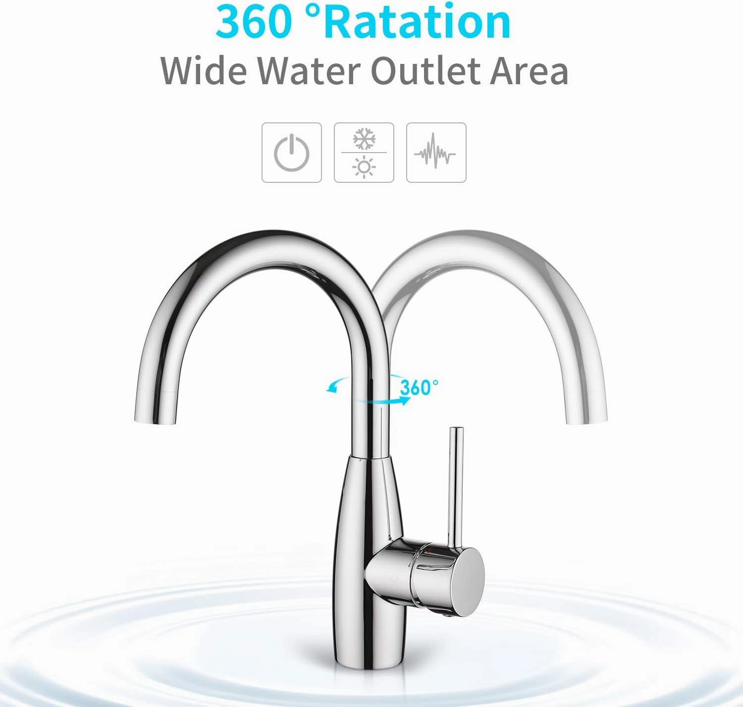 CREA Bar Sink Faucet Bathroom Faucet Single Hole Handle Chrome with Deck Plate Prep Wet Utility Small Mini Faucet for Marine Vessel Outdoor Farmhouse Vanity Lavatory