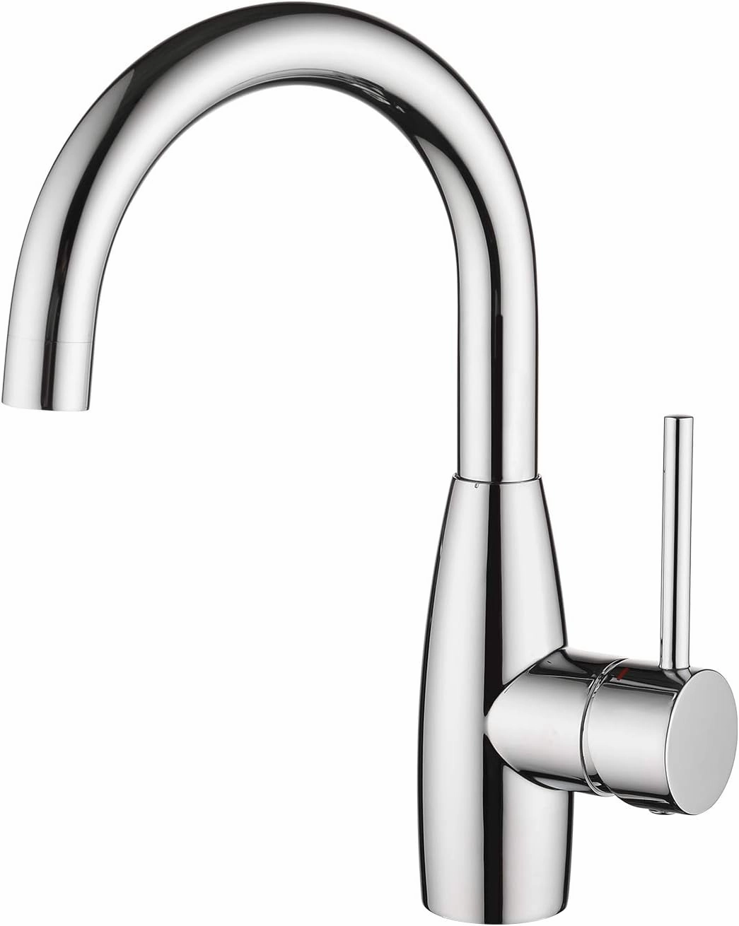 CREA Bar Sink Faucet Bathroom Faucet Single Hole Handle Chrome with Deck Plate Prep Wet Utility Small Mini Faucet for Marine Vessel Outdoor Farmhouse Vanity Lavatory