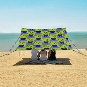 Creative Teeth Pattern Beach Camping Tent Sun Shelter for Whole Family, Beach Shade Canopy with UPF50  UV Protection,Easy Set Up and Carry,Outdoor Shade for Trips, Fishing, Backyard Fun Picnics