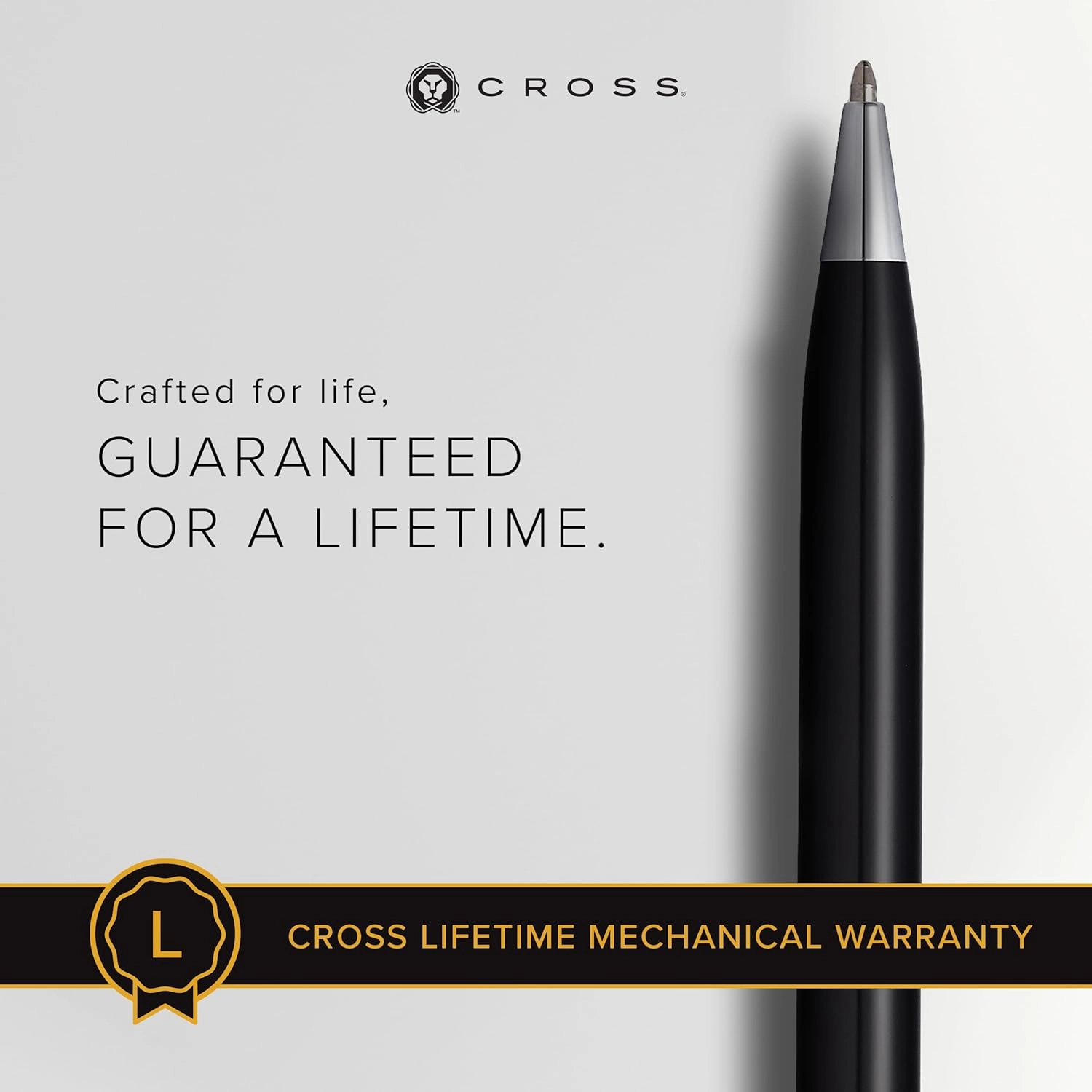 Cross Century II Refillable Ballpoint Pen Presented in a Luxury Gift Box - Medium Point, Black Ink, Black & Chrome
