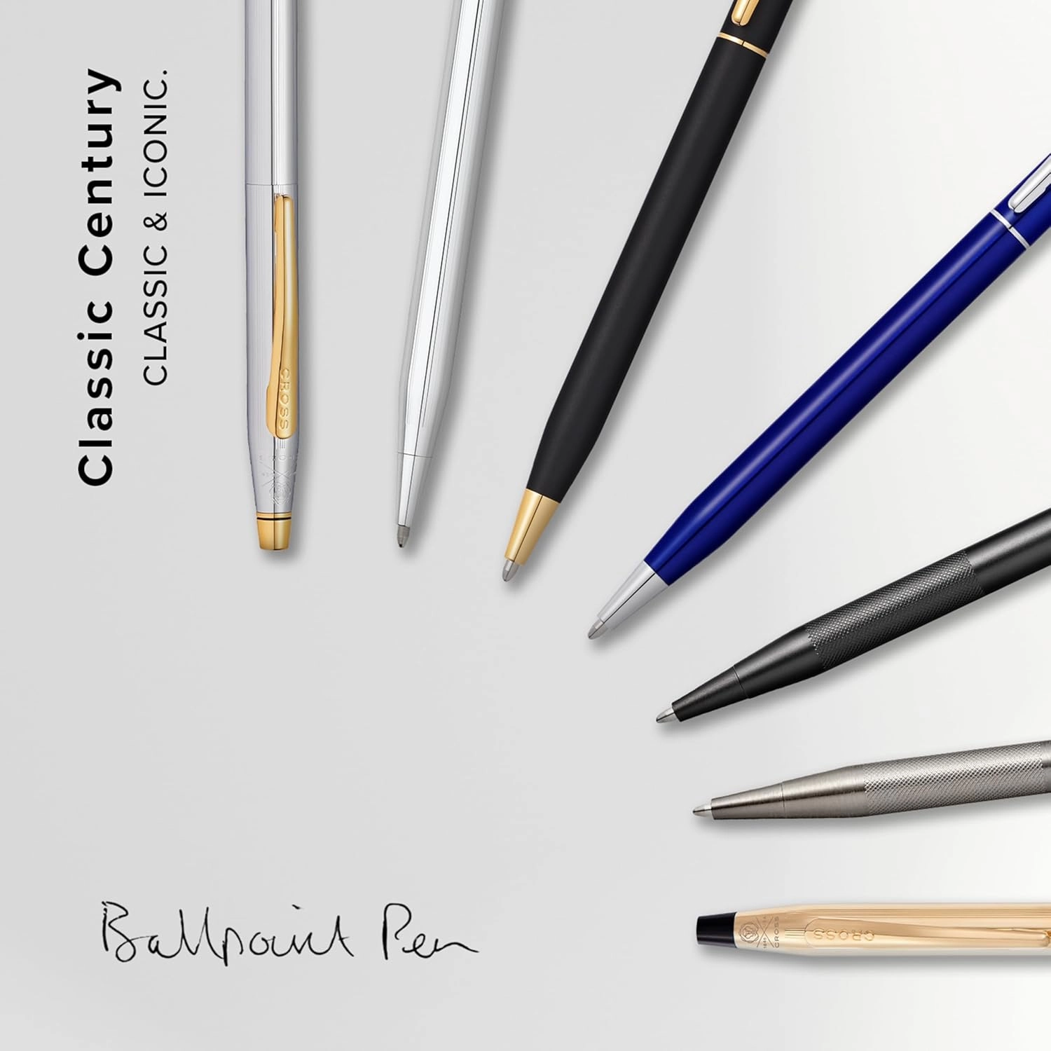 Cross Classic Century Refillable Ballpoint Pen Presented in a Luxury Gift Box - Medium Point, Black Ink, Translucent Blue