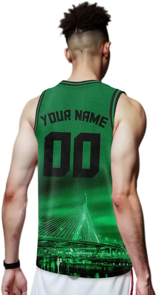 Custom Basketball Jersey City Night Skyline Shirt - Add Your Name and Number - Team Uniform for Men and Youth