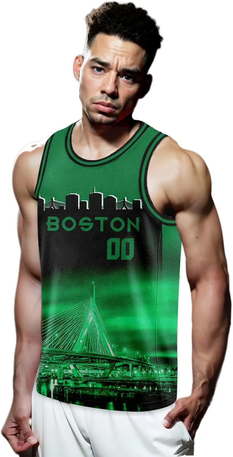 Custom Basketball Jersey City Night Skyline Shirt - Add Your Name and Number - Team Uniform for Men and Youth