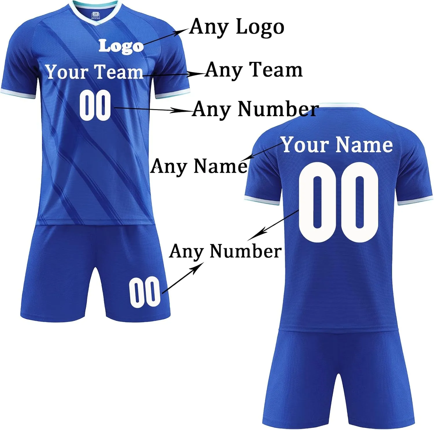 Custom Soccer Jersey Kids Adults Personalized Soccer Uniform with Team Name Number Logo