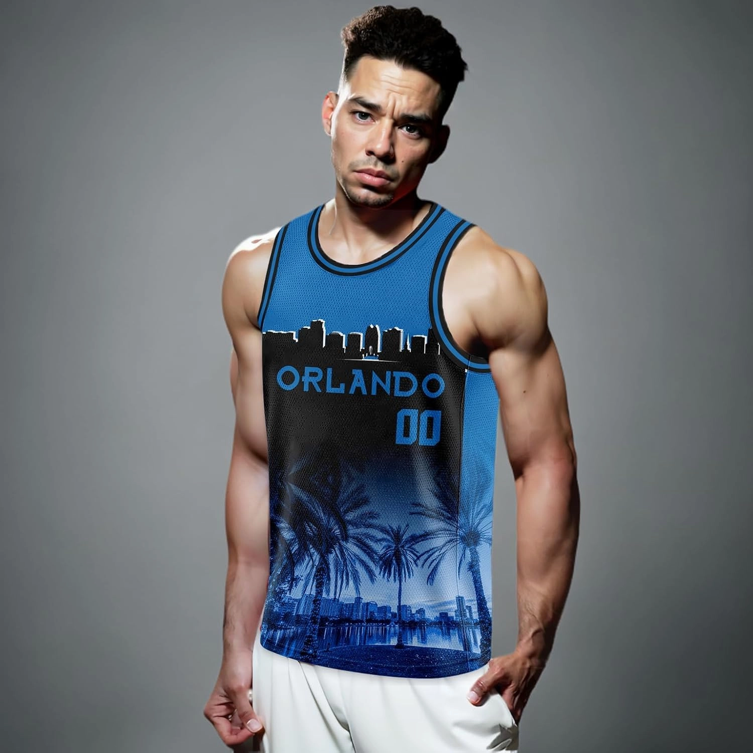 Custom Basketball Jersey City Night Skyline Shirt - Add Your Name and Number - Team Uniform for Men and Youth