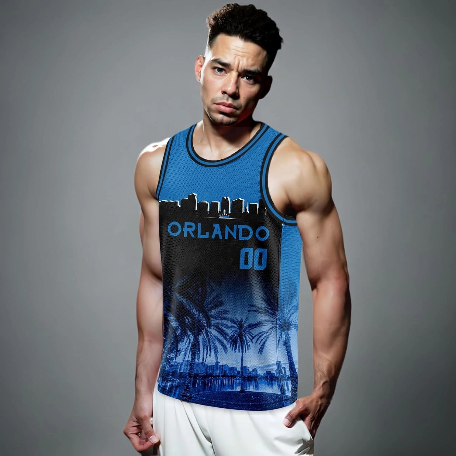 Custom Basketball Jersey City Night Skyline Shirt - Add Your Name and Number - Team Uniform for Men and Youth