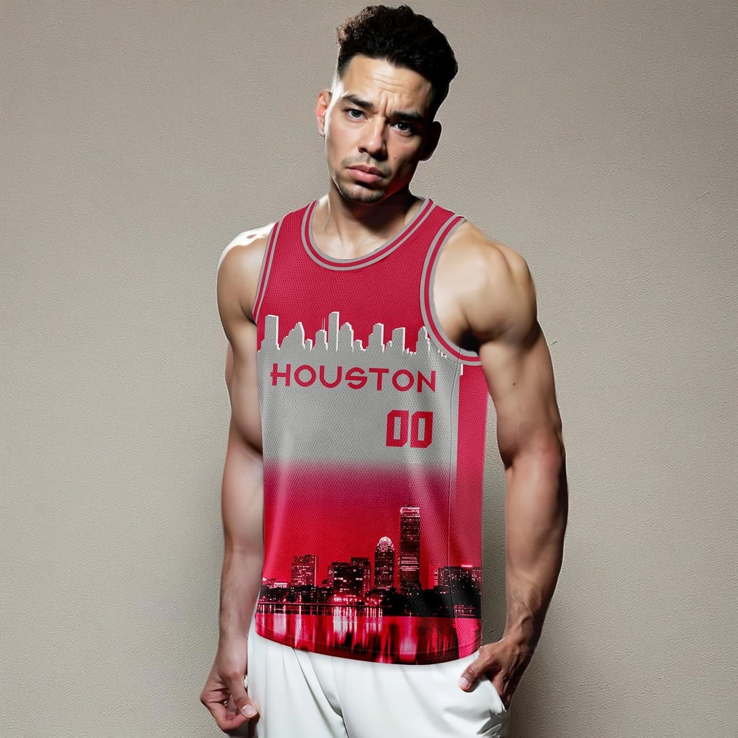 Custom Basketball Jersey City Night Skyline Shirt - Add Your Name and Number - Team Uniform for Men and Youth