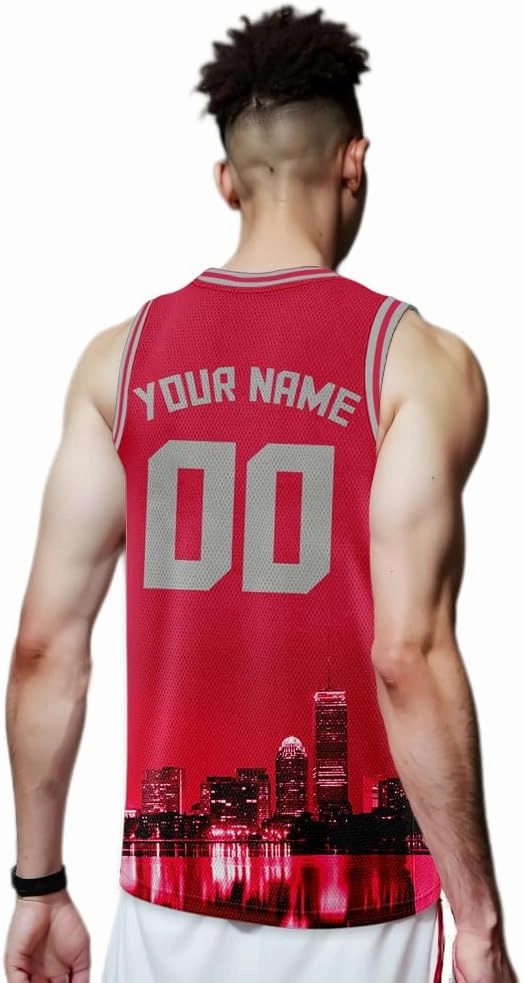 Custom Basketball Jersey City Night Skyline Shirt - Add Your Name and Number - Team Uniform for Men and Youth