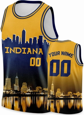 Custom Basketball Jersey City Night Skyline Shirt - Add Your Name and Number - Team Uniform for Men and Youth