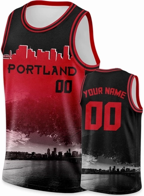 Custom Basketball Jersey City Night Skyline Shirt - Add Your Name and Number - Team Uniform for Men and Youth