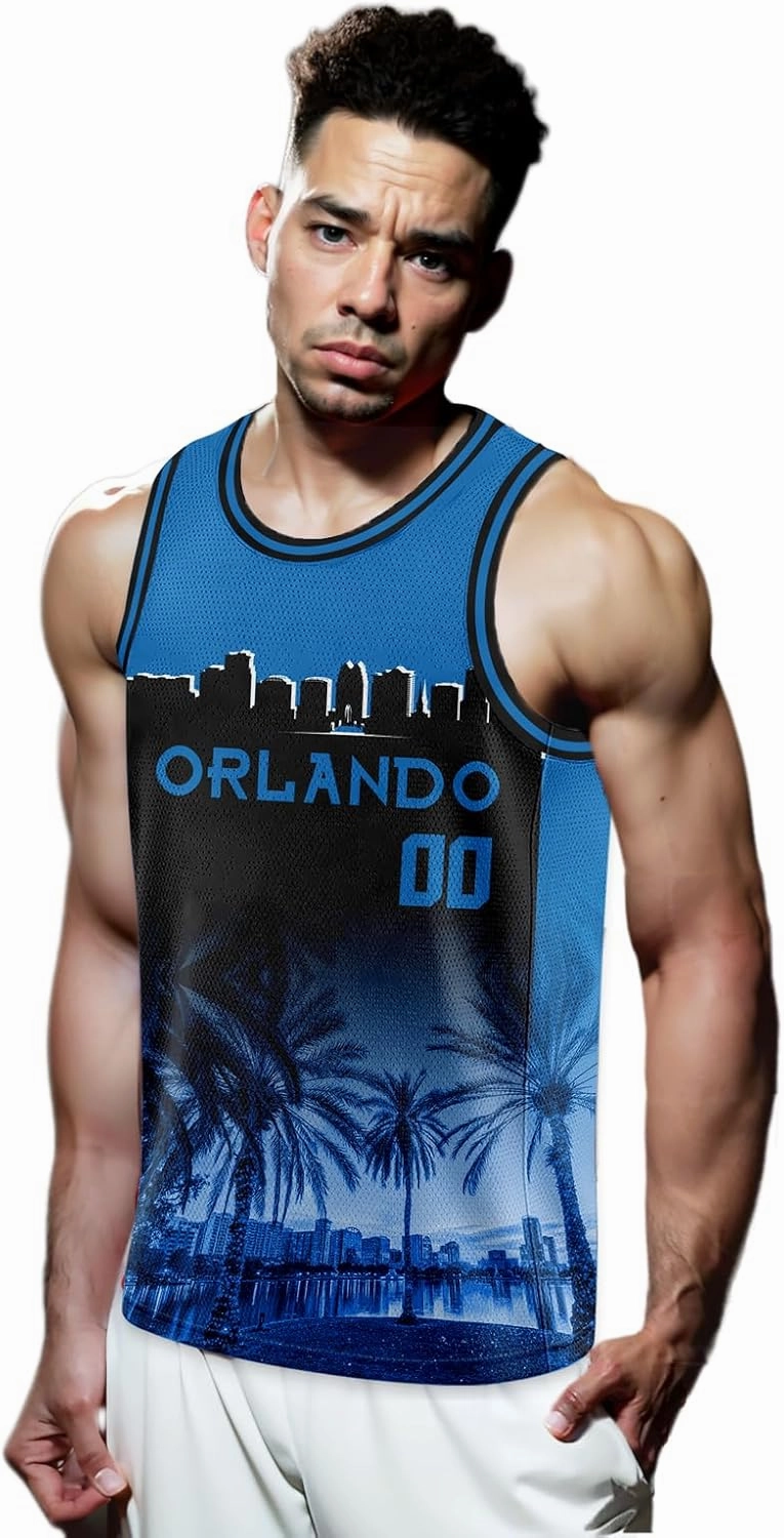 Custom Basketball Jersey City Night Skyline Shirt - Add Your Name and Number - Team Uniform for Men and Youth
