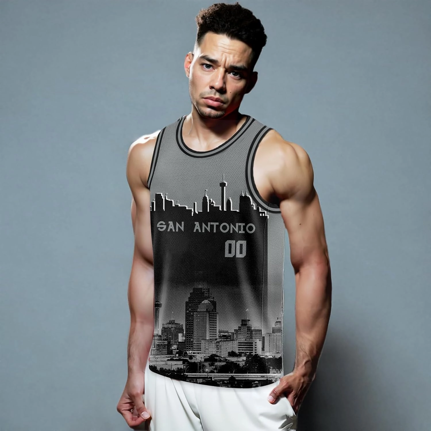 Custom Basketball Jersey City Night Skyline Shirt - Add Your Name and Number - Team Uniform for Men and Youth