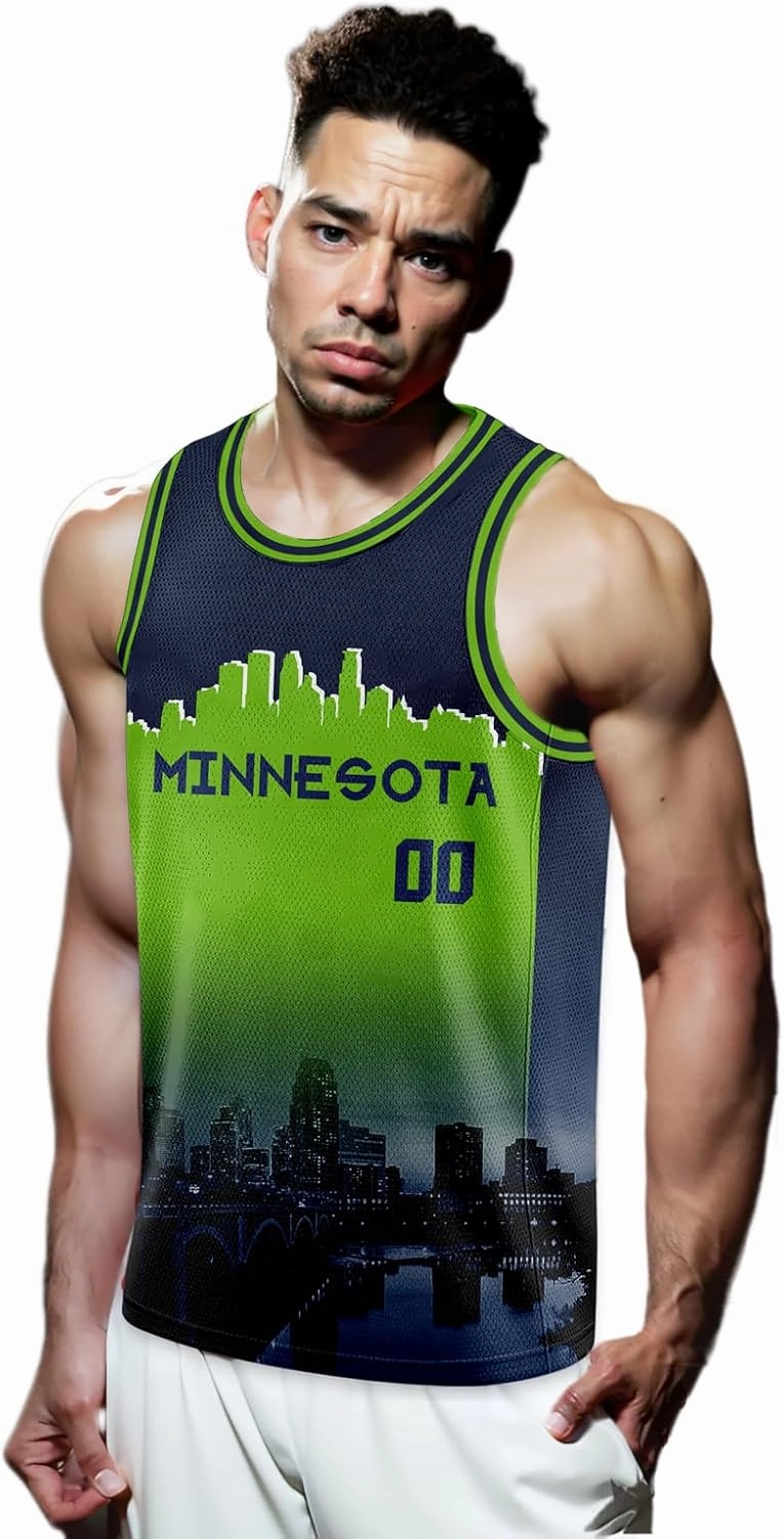 Custom Basketball Jersey City Night Skyline Shirt - Add Your Name and Number - Team Uniform for Men and Youth