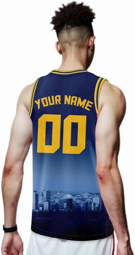 Custom Basketball Jersey City Night Skyline Shirt - Add Your Name and Number - Team Uniform for Men and Youth