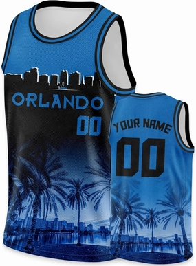 Custom Basketball Jersey City Night Skyline Shirt - Add Your Name and Number - Team Uniform for Men and Youth