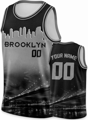 Custom Basketball Jersey City Night Skyline Shirt - Add Your Name and Number - Team Uniform for Men and Youth