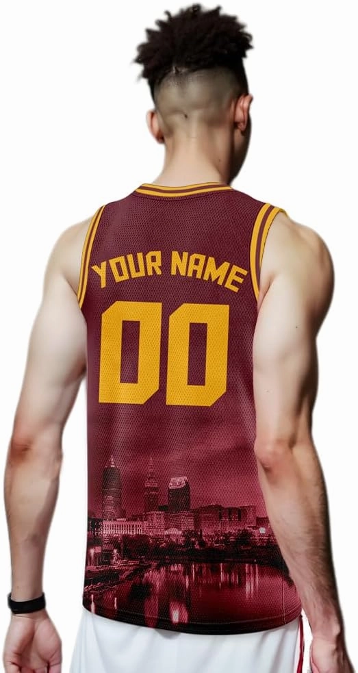 Custom Basketball Jersey City Night Skyline Shirt - Add Your Name and Number - Team Uniform for Men and Youth