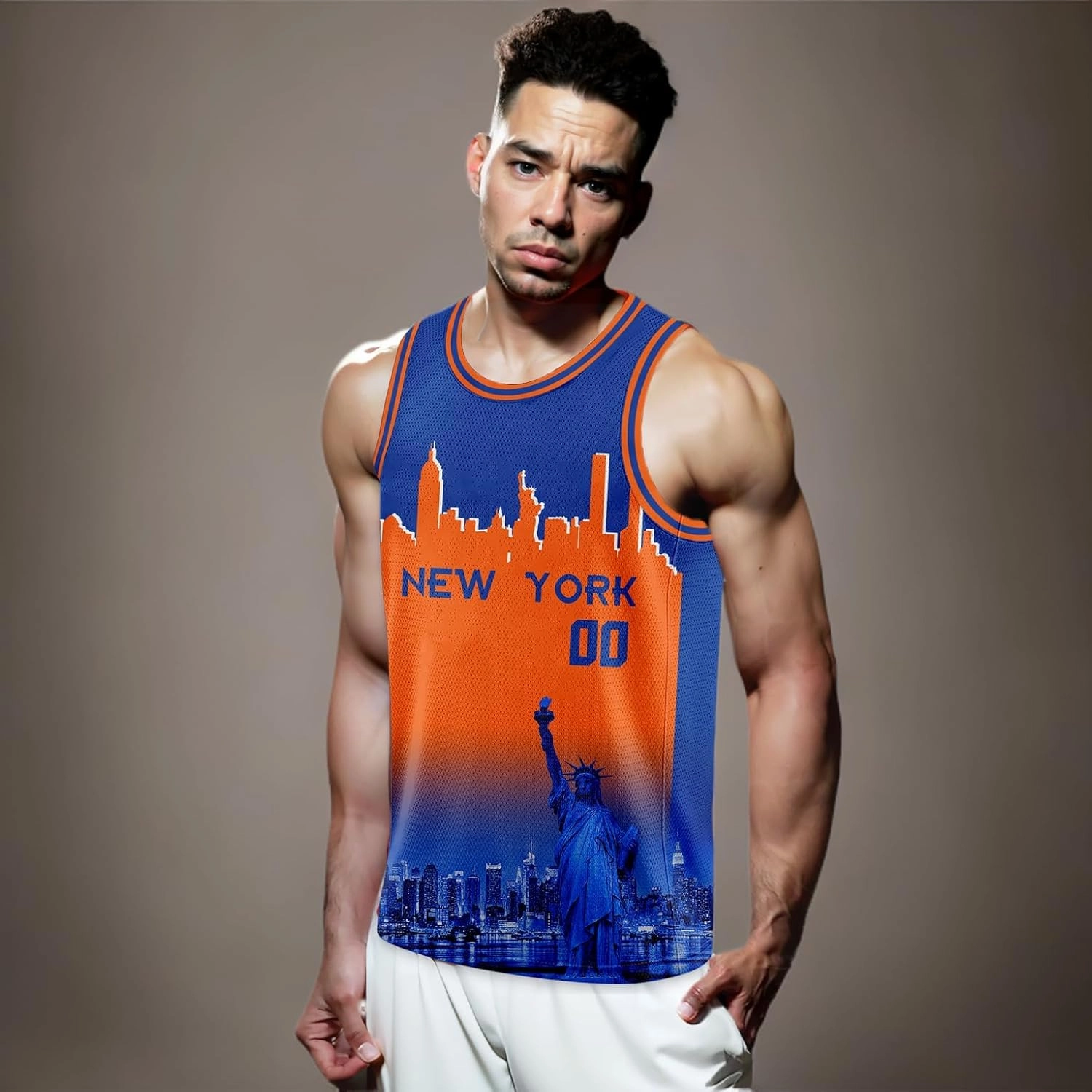 Custom Basketball Jersey City Night Skyline Shirt - Add Your Name and Number - Team Uniform for Men and Youth