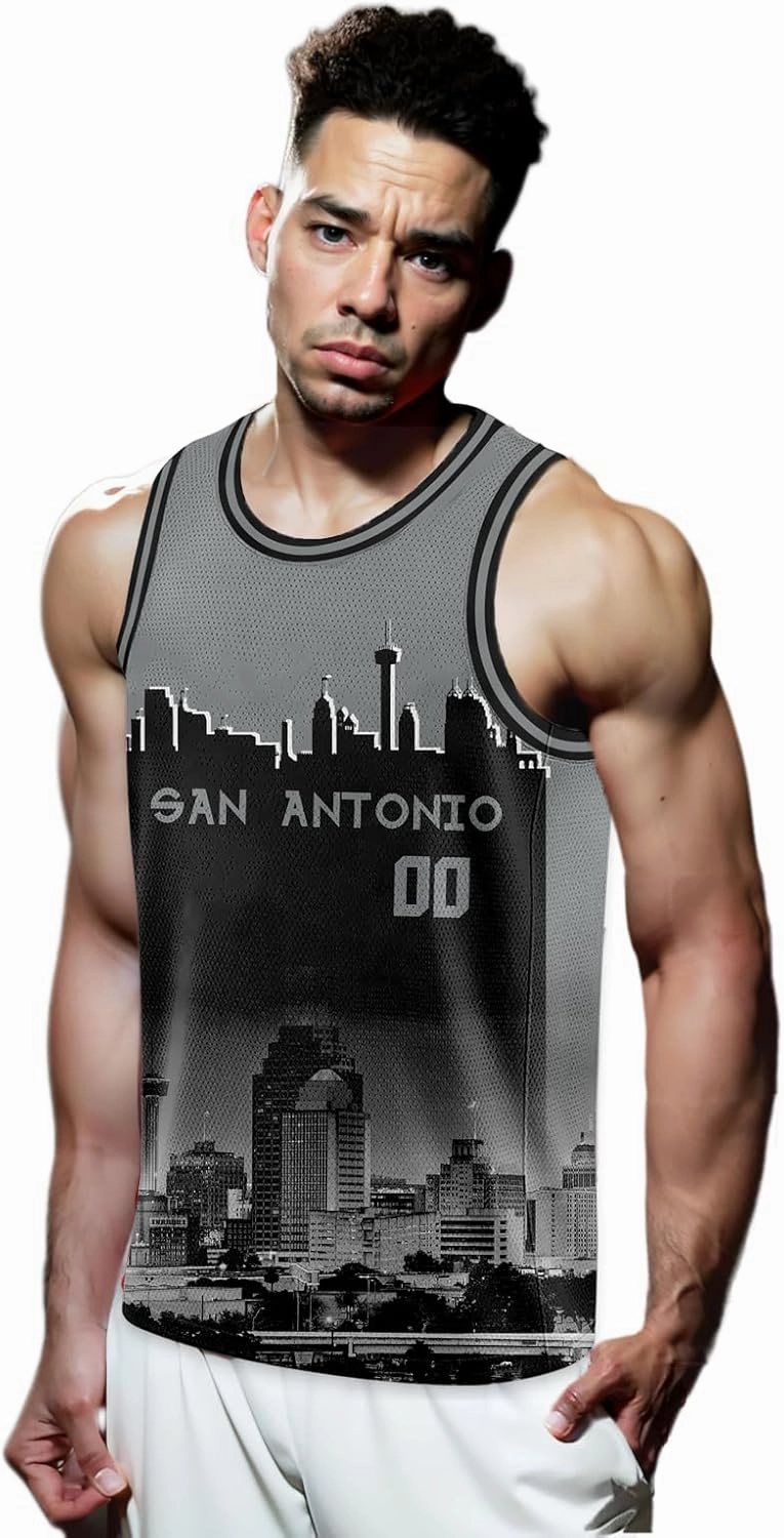 Custom Basketball Jersey City Night Skyline Shirt - Add Your Name and Number - Team Uniform for Men and Youth