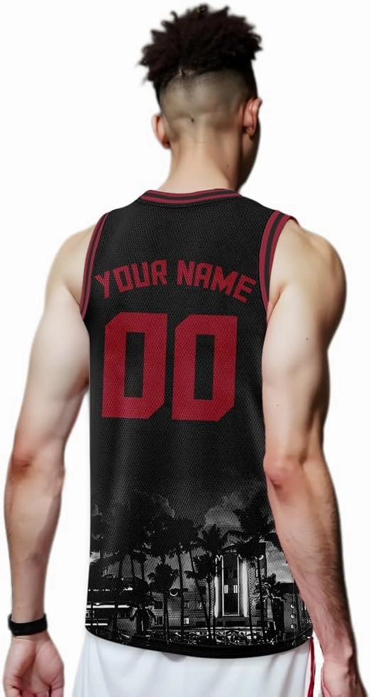 Custom Basketball Jersey City Night Skyline Shirt - Add Your Name and Number - Team Uniform for Men and Youth
