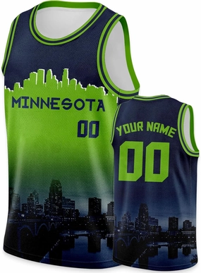 Custom Basketball Jersey City Night Skyline Shirt - Add Your Name and Number - Team Uniform for Men and Youth