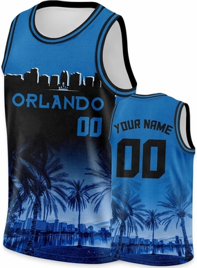 Custom Basketball Jersey City Night Skyline Shirt - Add Your Name and Number - Team Uniform for Men and Youth