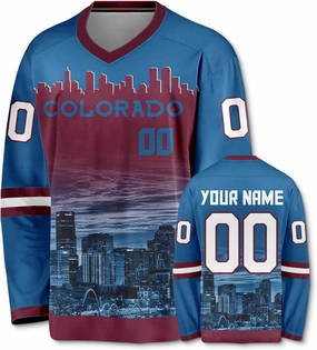 Custom Hockey Jersey City Night Skyline Shirts for Fans Men, Women, Youth Gifts Personalized Name Number S-5XL