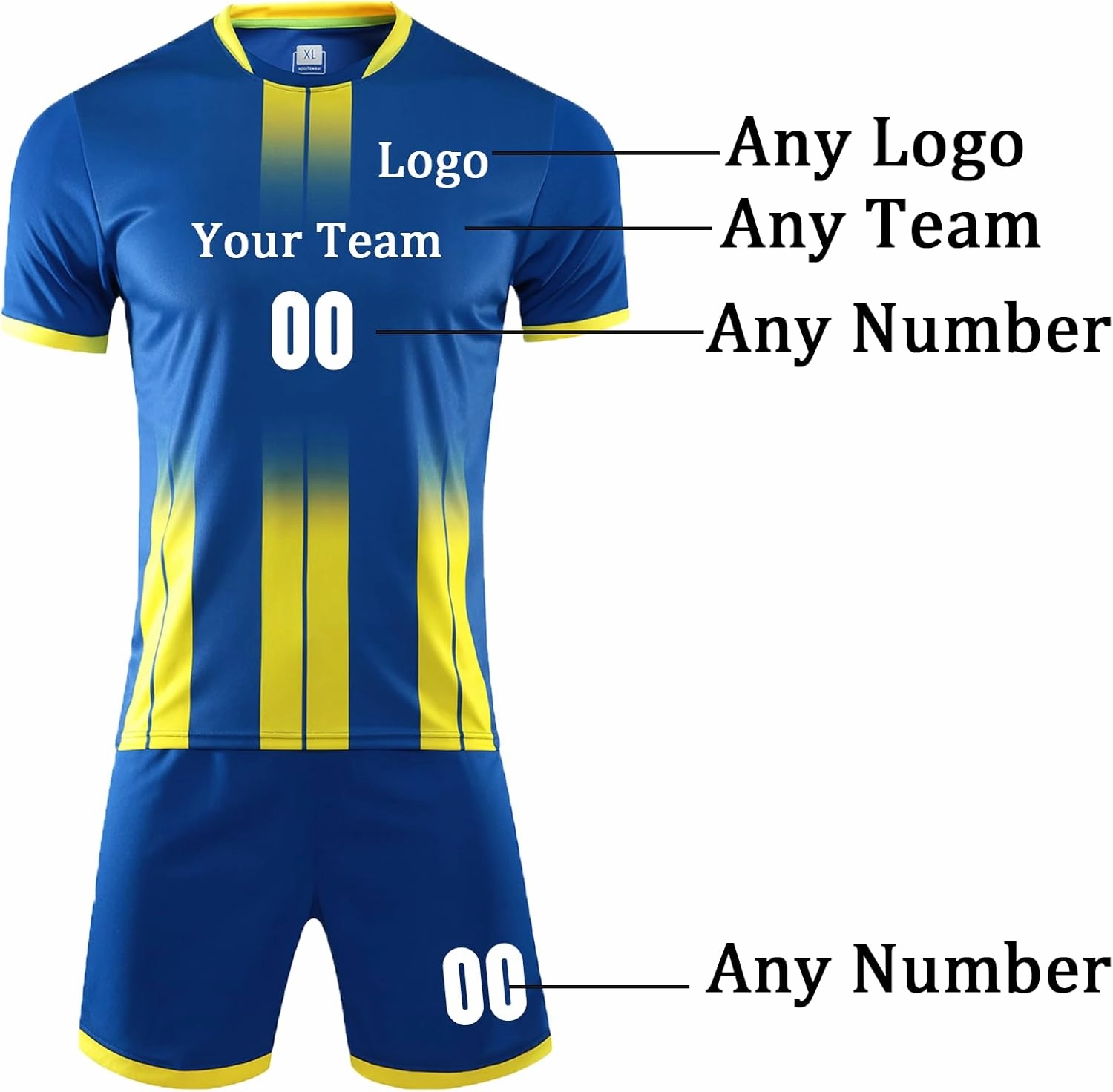 Custom Soccer Jersey Sports Team Training Soccer Uniforms Personalized Name Number Logo Soccer Jerseys for Kids Youth Men