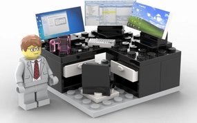 Custom Toys & Hobbies INC Building Bricks Businessman Lawyer Office Setup- Premium Quality Desk Keyboard Computer & Minifigure Holiday Birthday Gift for Kids (Busy Office)