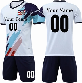 Custom Youth Soccer Jersey Kids Adults Custom Soccer Uniforms and Shorts Personalized Soccer Outfit Set with Name Number Logo