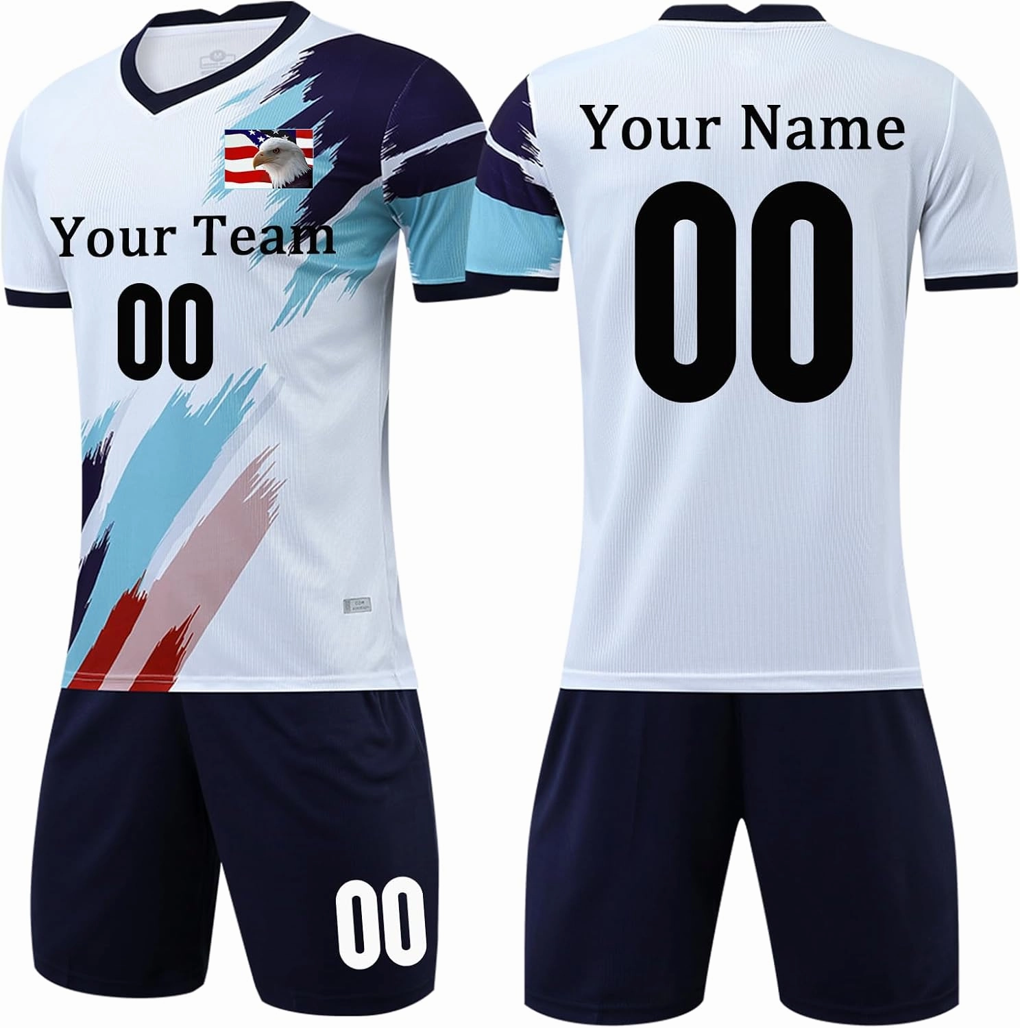 Custom Youth Soccer Jersey Kids Adults Custom Soccer Uniforms and Shorts Personalized Soccer Outfit Set with Name Number Logo