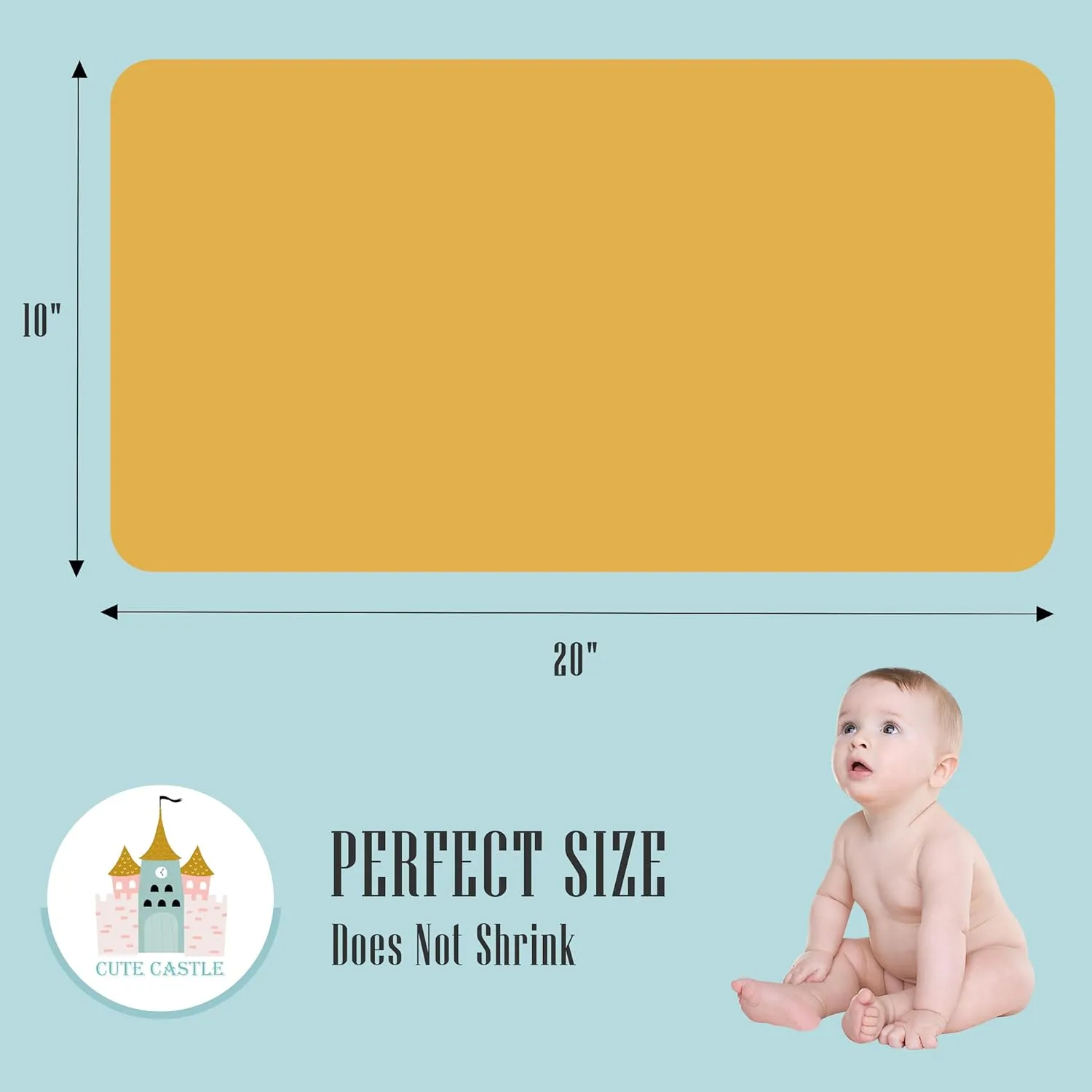 Cute Castle 12 Pack Muslin Burp Cloths for Baby - Ultra-Soft 100% Cotton Baby Washcloths - Large 20'' by 10'' Super Absorbent Milk Spit Up Rags - Burpy Cloths for Unisex, Boy, Girl - Honey