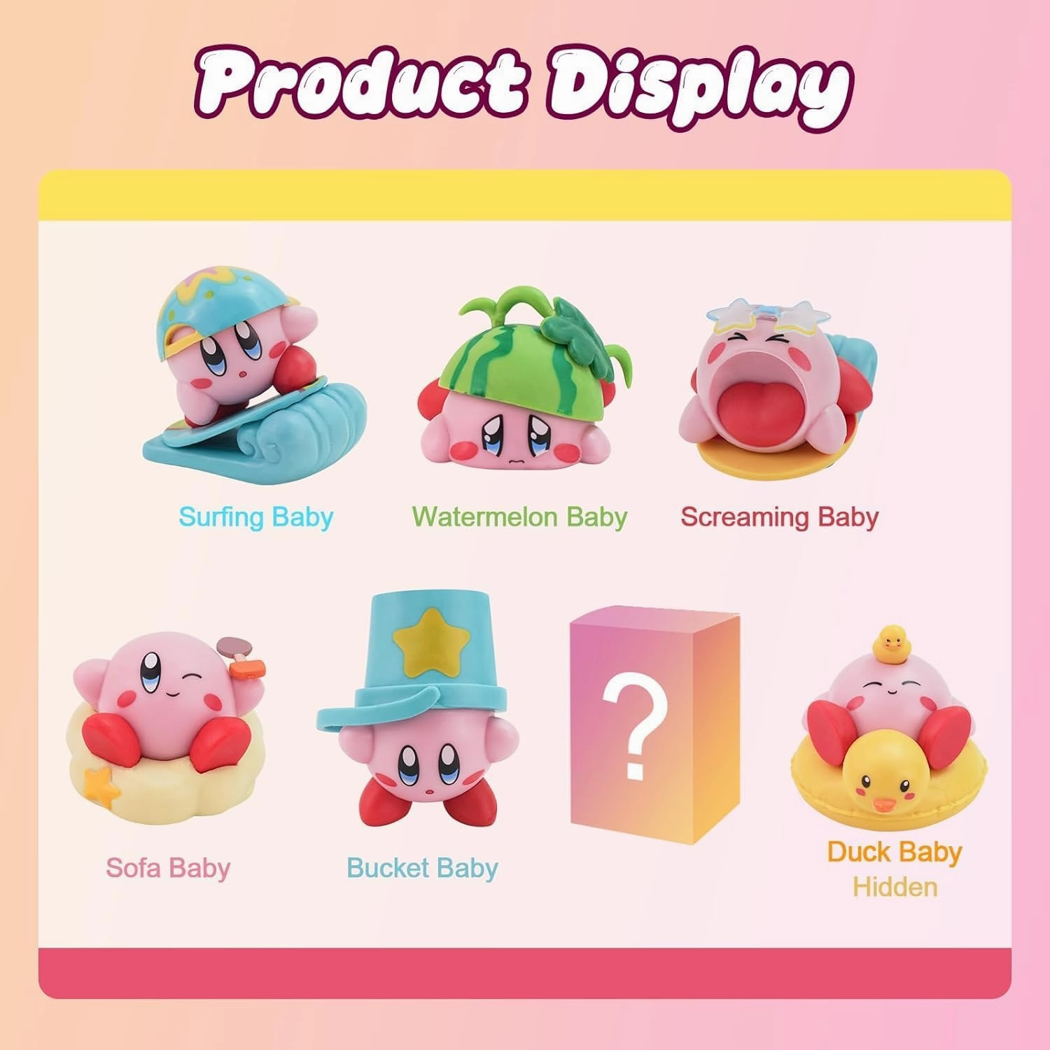 Cute Catoon Figures Set Mystery Box, Summer Beach Kawaii Catoon Blind Boxes Random Design Action Figures Home Decor Collectible Toys Birthday GIF(8PCS)