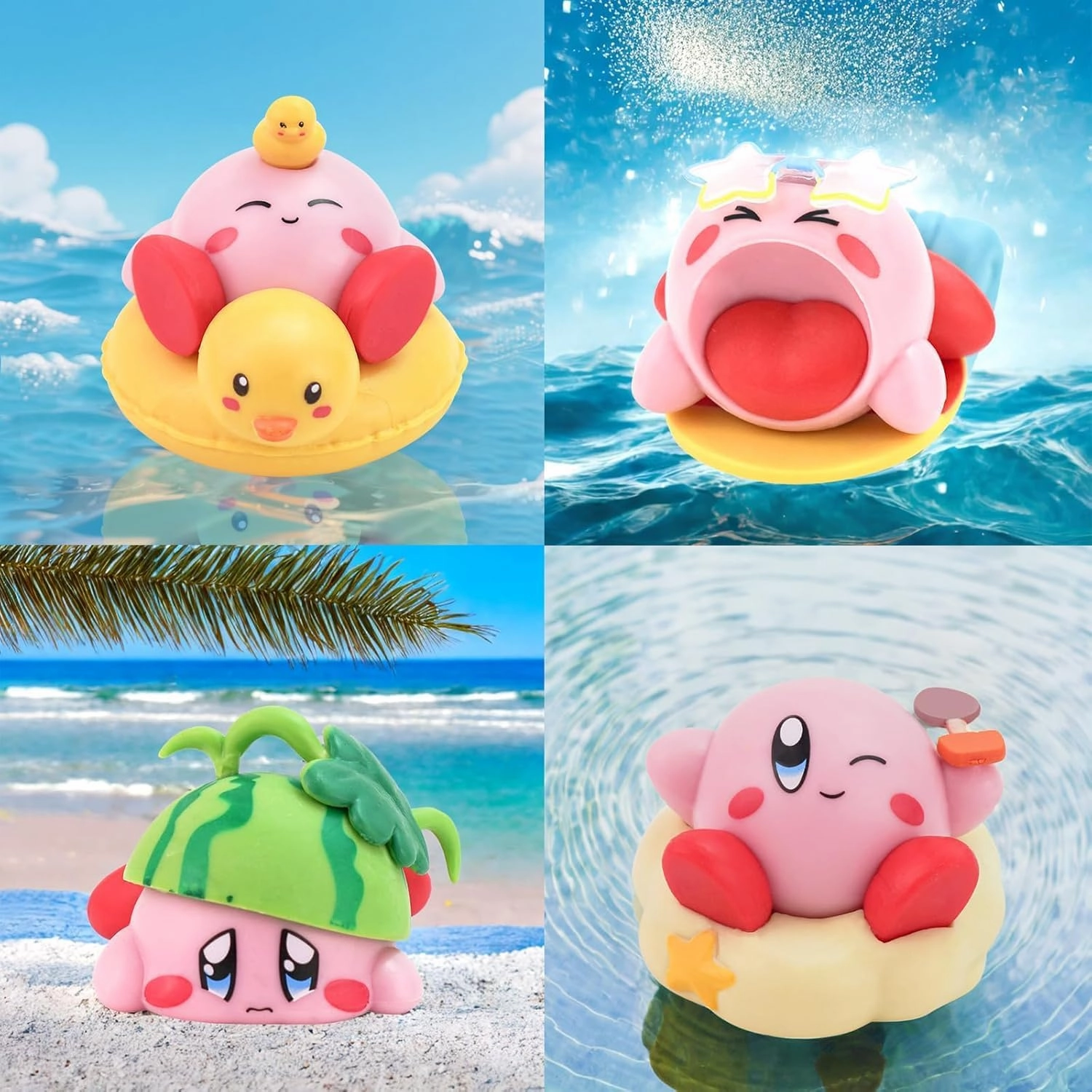 Cute Catoon Figures Set Mystery Box, Summer Beach Kawaii Catoon Blind Boxes Random Design Action Figures Home Decor Collectible Toys Birthday GIF(8PCS)