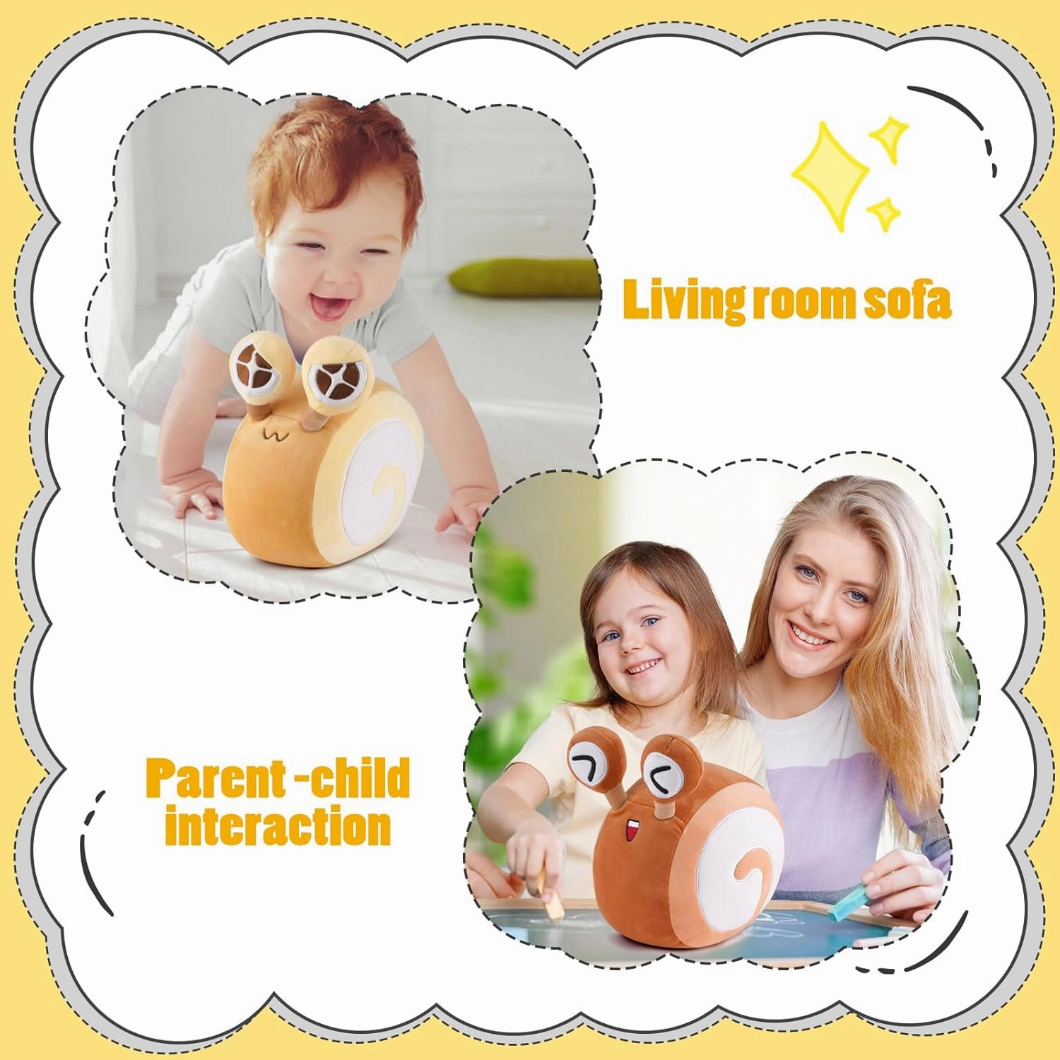 Cute Snail Plush Toy, Snail Stuffed Animal Creative Plush Toy Fusion Cream Roll, Home Car Decoration, Gift for Kids (Orange)
