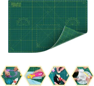 Cutting Mat A1 around 24" x 36", Self Healing cutting mat Double Sided 5-Ply Cutting Mats for Crafts, Fabric, Sewing, Quilting, Workbench, Scrapbooking, Projects, Green/Green -Shiny Merry
