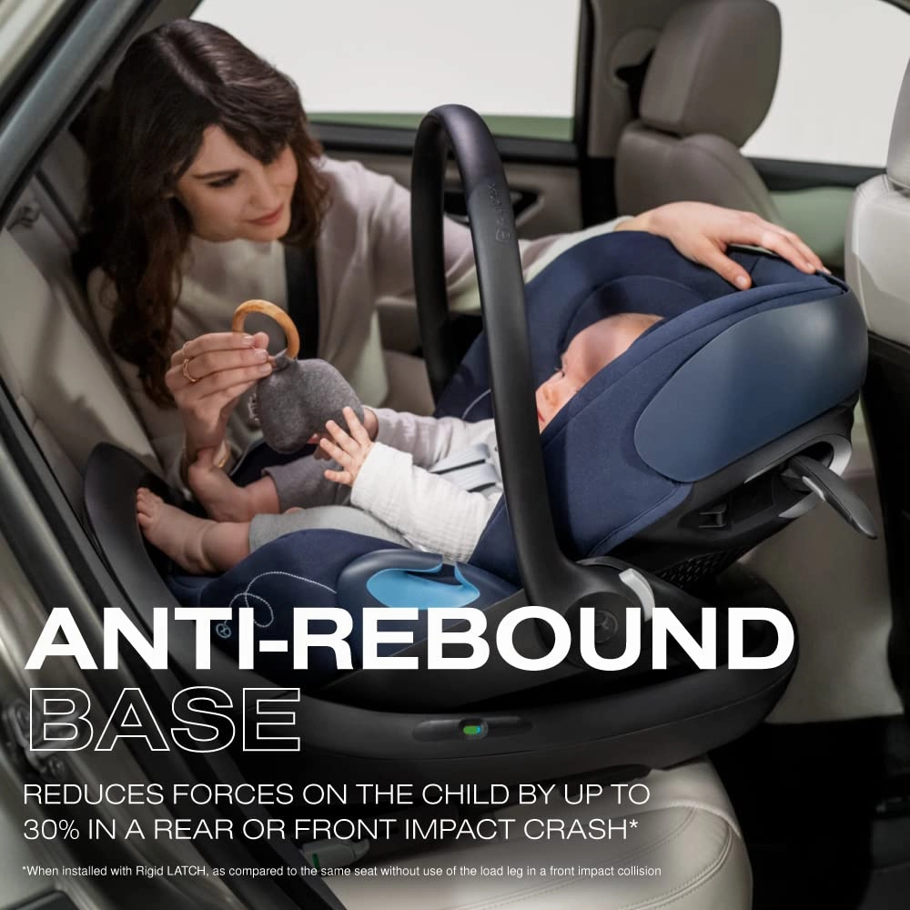 Cybex Cloud G Comfort Extend Infant Car Seat with Anti-Rebound Base, Linear Side Impact Protection, Latch Install, Ergonomic Full Recline, Extended Leg Rest, Moon Black