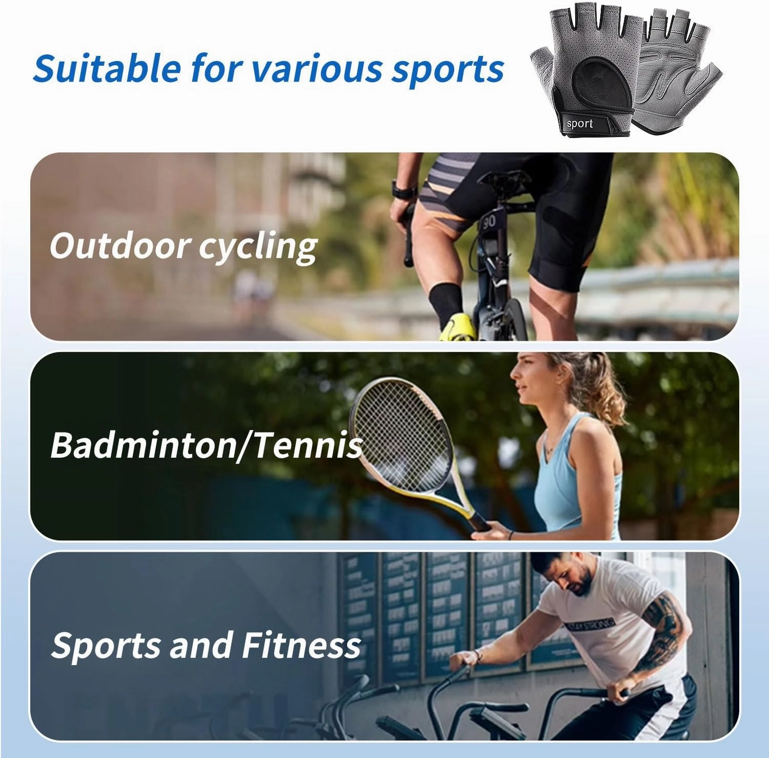 Cycling Gloves Men Women Bike Gloves Half Finger Road Bike MTB Gloves Sports Cycling Bike Gloves Mountain Bicycle Gloves Breathable Shock-Absorbing Biking Gloves Motorcycle