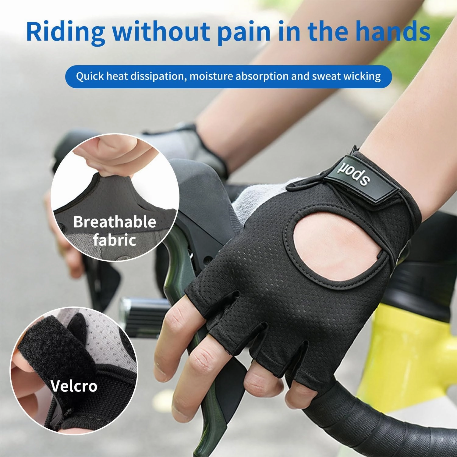 Cycling Gloves Men Women Bike Gloves Half Finger Road Bike MTB Gloves Sports Cycling Bike Gloves Mountain Bicycle Gloves Breathable Shock-Absorbing Biking Gloves Motorcycle