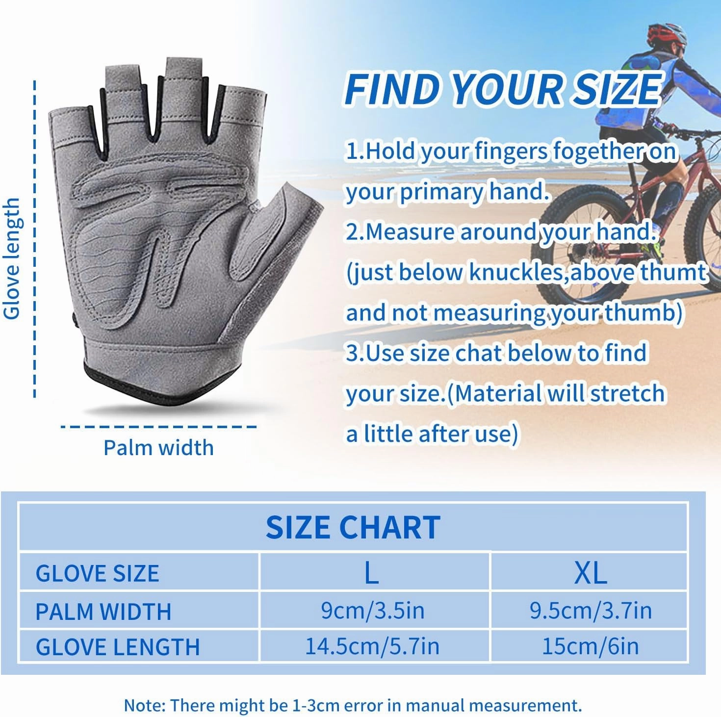 Cycling Gloves Men Women Bike Gloves Half Finger Road Bike MTB Gloves Sports Cycling Bike Gloves Mountain Bicycle Gloves Breathable Shock-Absorbing Biking Gloves Motorcycle