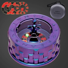 CZYY Roulette Dice - 7-in-1 Metal Spinner Dice Set, Unique Spinning Dice, Desk Fidget Gadget - Cool DND Role Playing Dice, Gift & Accessories for D&D, Tabletop RPG, Board Game (Purple)