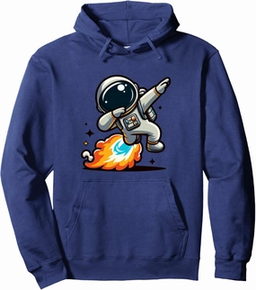Dabbing Astronaut with Jet Pack Funny Design for Motivation Pullover Hoodie
