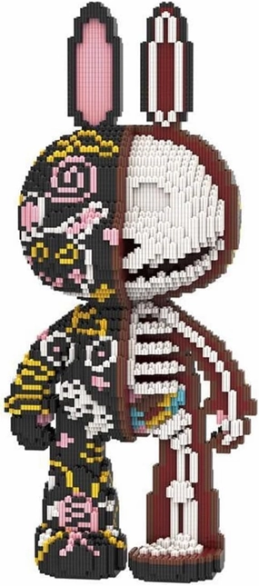 DAHONPA Animal Rabbit Half Graffiti Half Skeleton Micro Building Blocks Set（8000PCS）, Creative Home & Office Decor, Gift for Adults and Kids