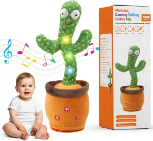 Dancing Talking Cactus Toy, Baby Toddler Toys Gifts Mimicking Singing Talking Repeating Recording Plush Cactus Toy, Adjustable Volume with 120 English Songs